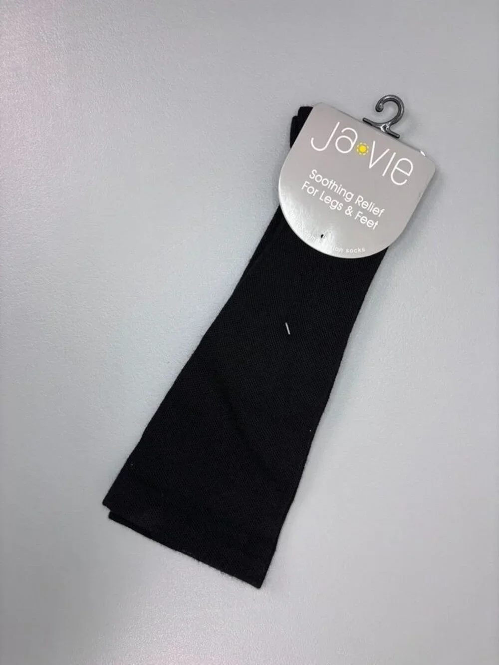 Ja-Vie ladies 6-9.5 black merino compression socks calf high wool blend NWT